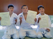中学生男子Ｂブロック　優勝　大澤朋矢　２位　川尻　航　３位　菅原未貴也